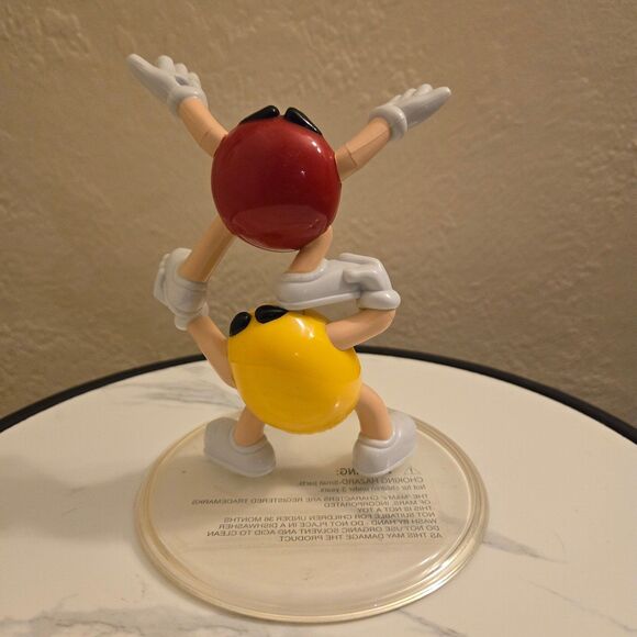 Vintage Mars Co Red and Yellow M&Ms Candy Plastic Figure 6” - Picture 3 of 4